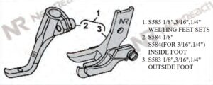 Комплект лапок S585 NINGBO (3/16-4.8 mm) (SET)