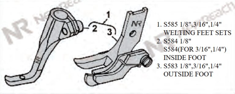 Комплект лапок S585 NINGBO (3/16-4.8 mm) (SET)