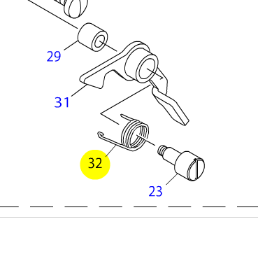 Пружина бічної кришки 13148804 Juki