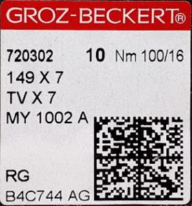 Голка 149X7/MY1002A/TVX7 100 